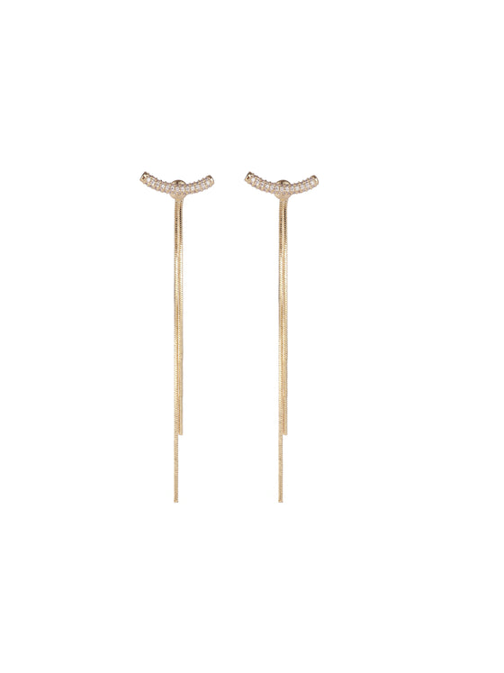 Metallic Tassel Earrings - Ahaselected