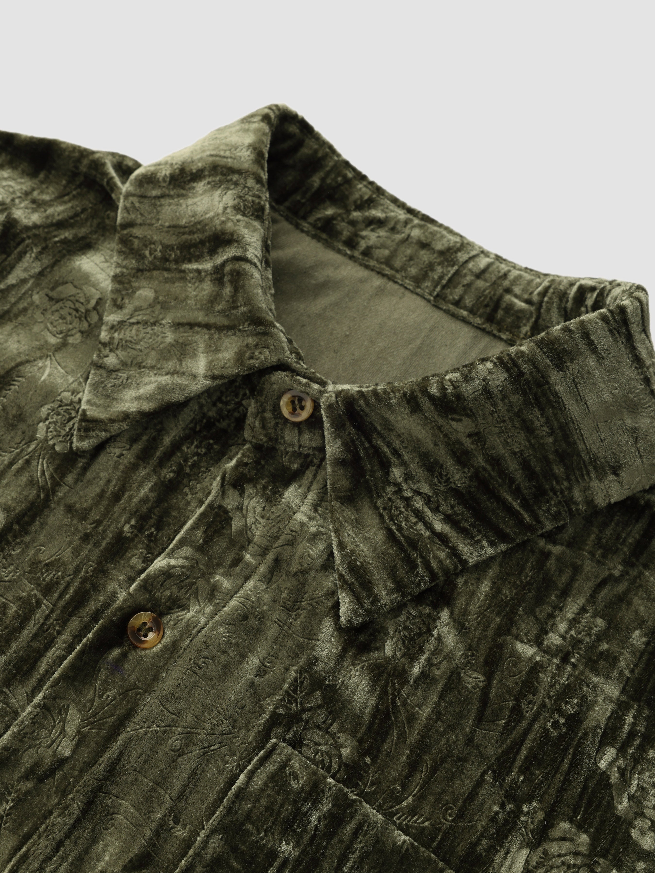 Chic Loose Fit Velvet Embossed Blouse - Ahaselected