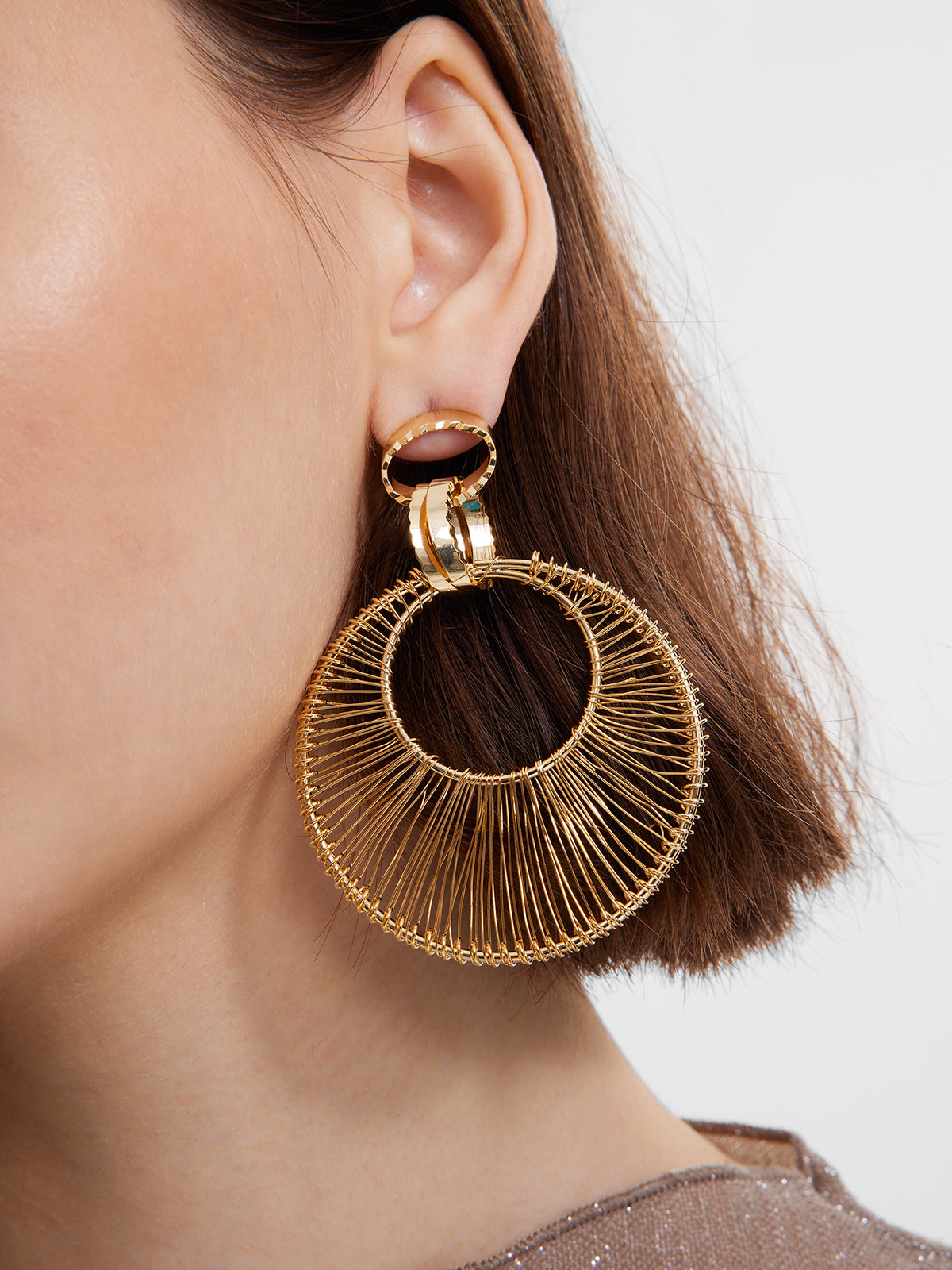 Women's Metal Openwork Drop Earrings - Ahaselected