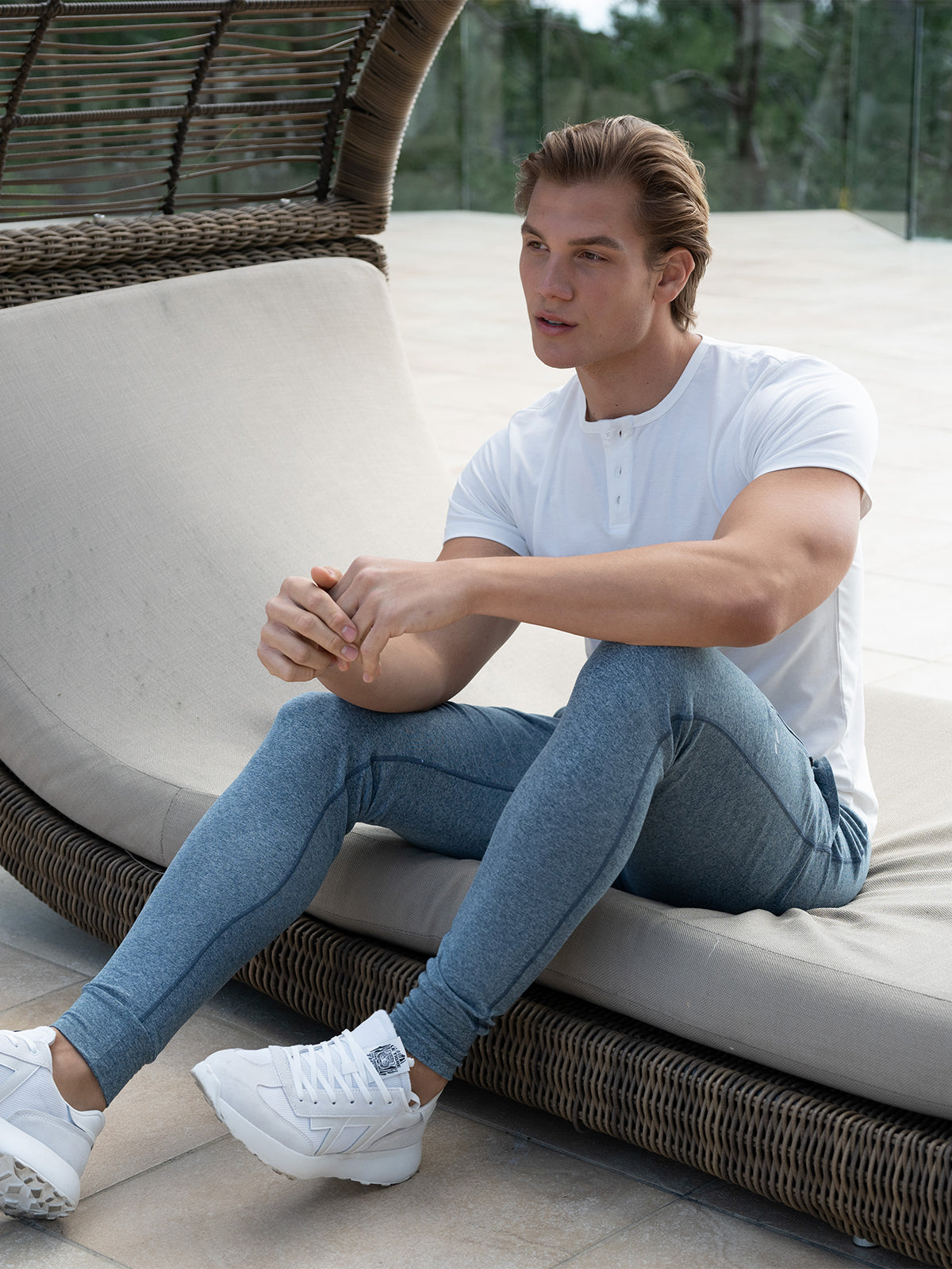 All Day Elite Henley Curve-Hem Stretch Short Sleeve - Ahaselected