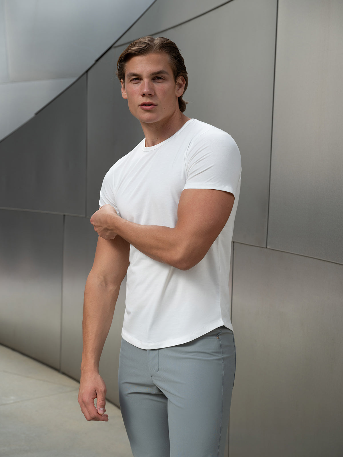All Day Elite Curve-Hem Tee Short Sleeve New - Ahaselected