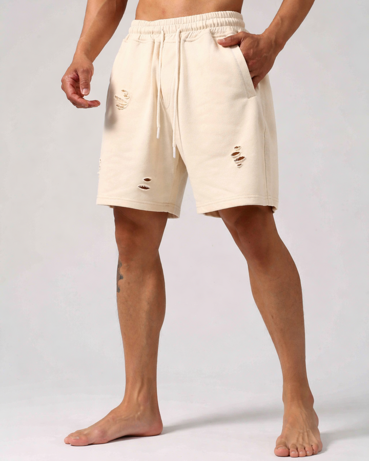 Short d'entraînement sweat délavé pour homme