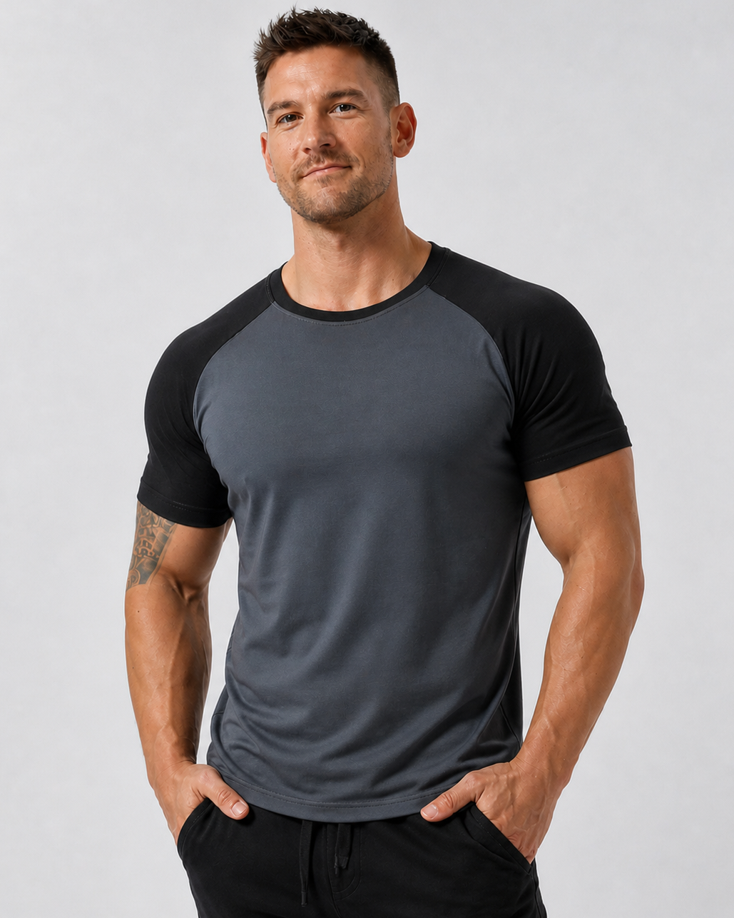 Camiseta raglán de entrenamiento Muscle Fit para hombre