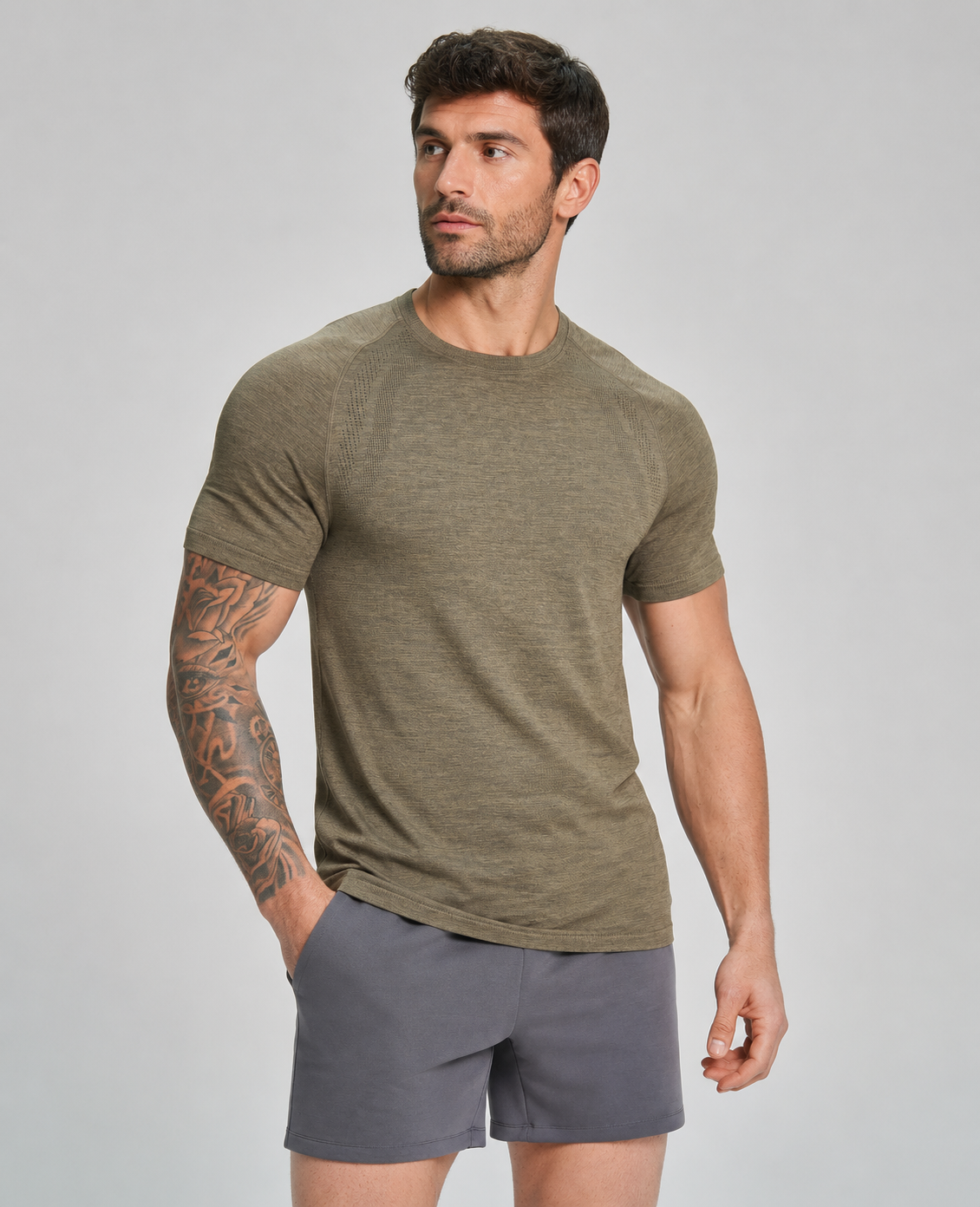 Men's Seamless Quick Dry Short Sleeve Training Shirt-thumbmail-3