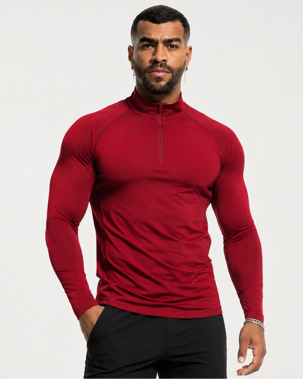 Men's 1/4 Zip Long Sleeve Quick Dry Performance Shirt