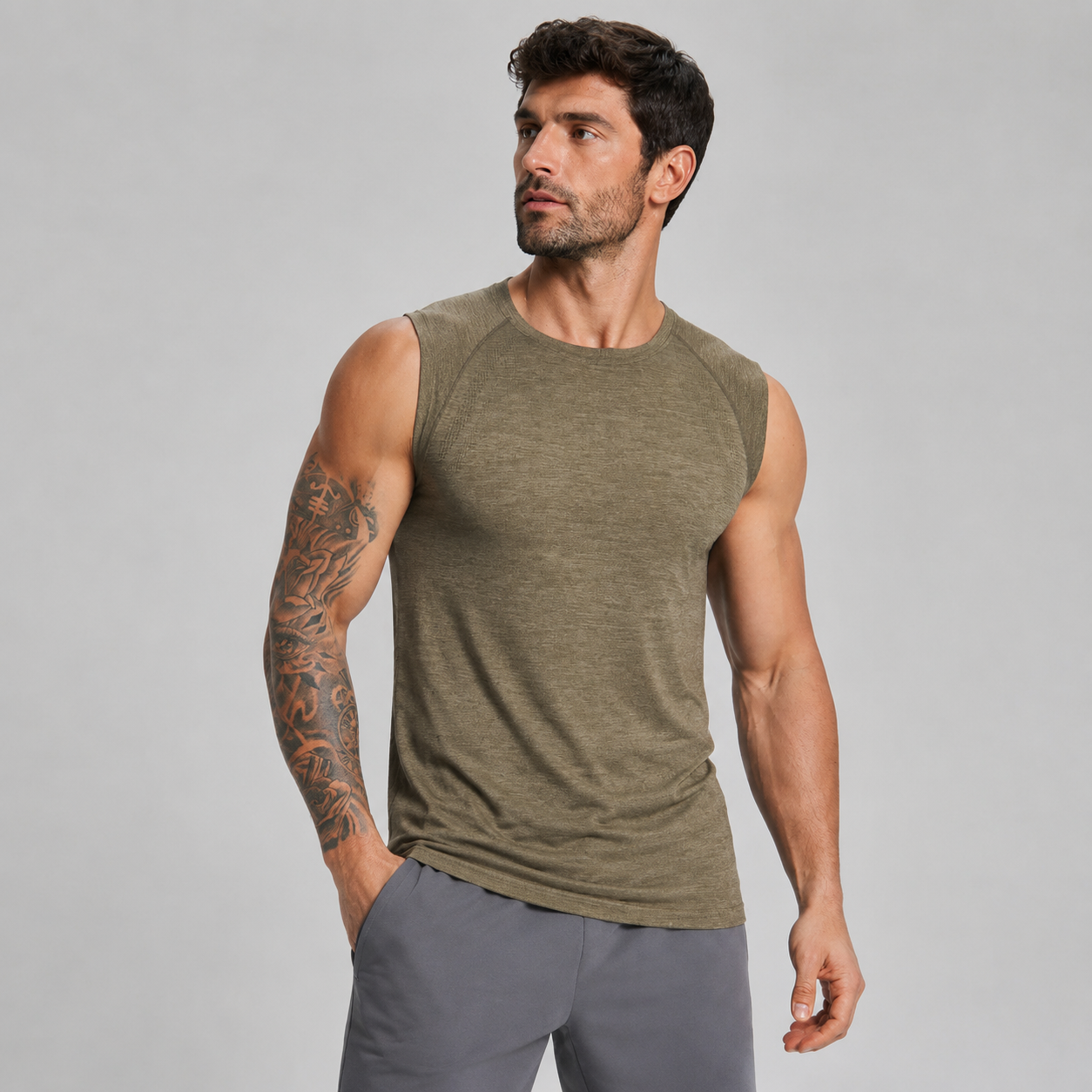 Men's Seamless Sleeveless Quick Dry Workout Tank-thumbmail-1