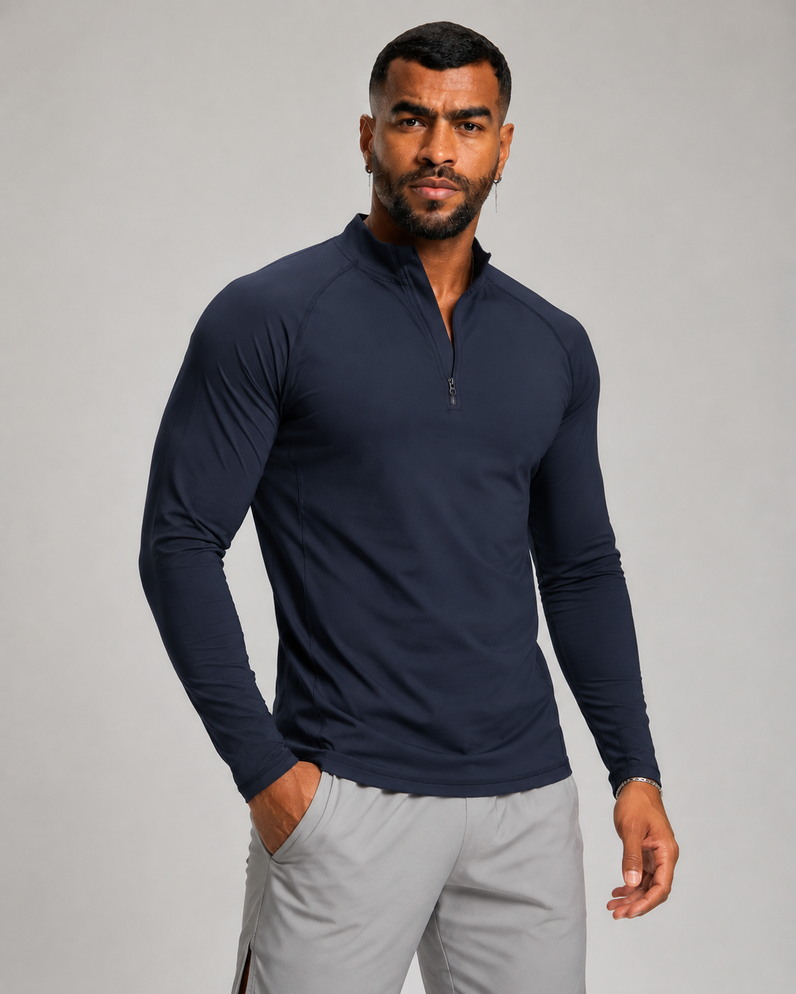 Men's 1/4 Zip Long Sleeve Quick Dry Performance Shirt