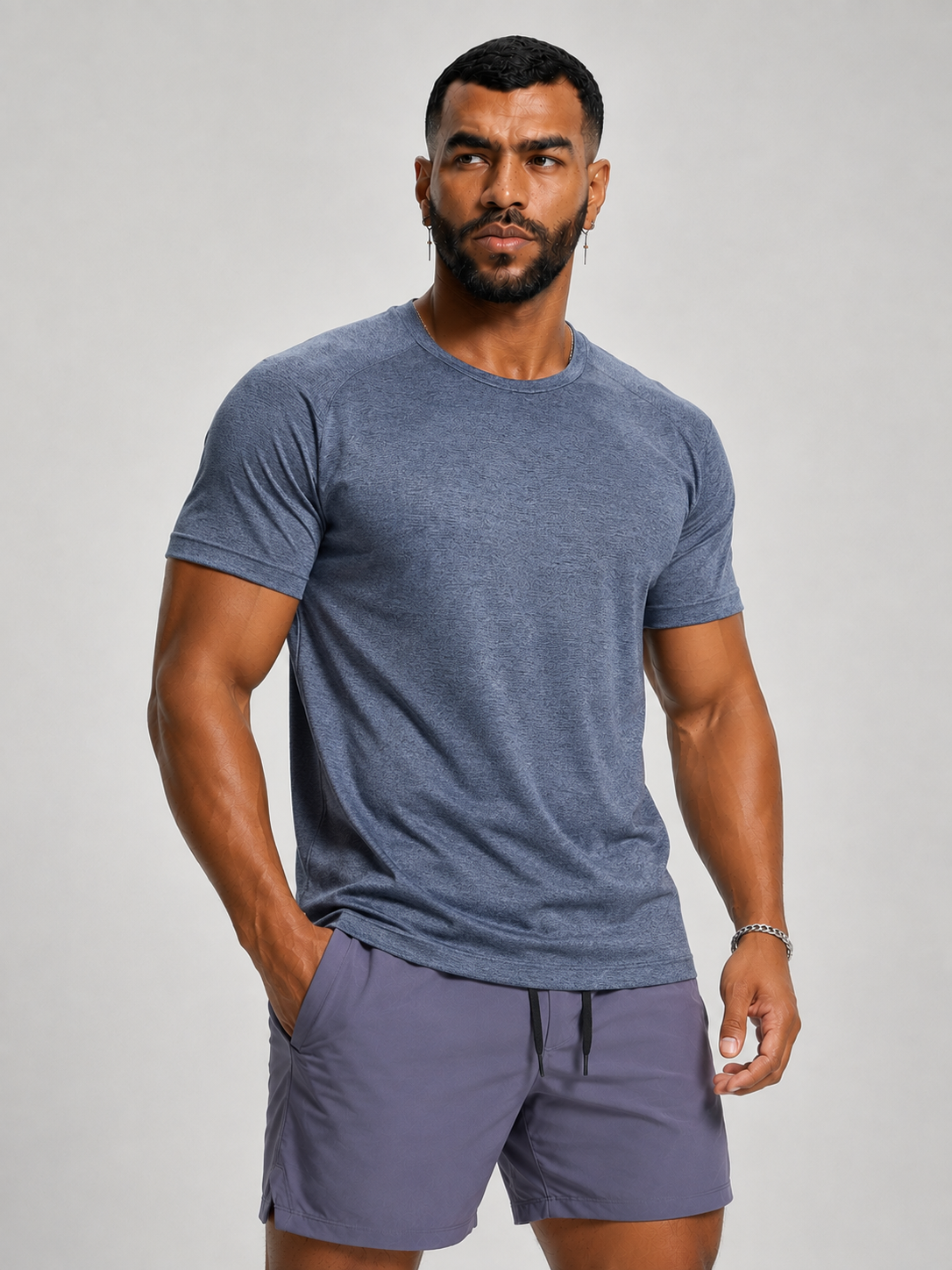 Men's Heathered Quick Dry Performance T-Shirt-thumbmail-1