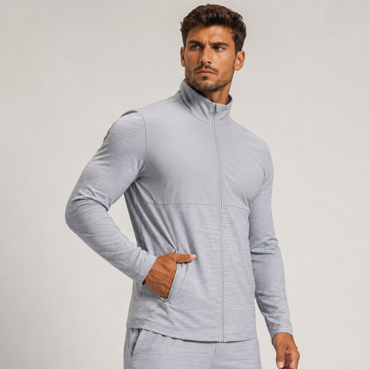 Men's Full Zip Athletic Training Jacket-thumbmail-1