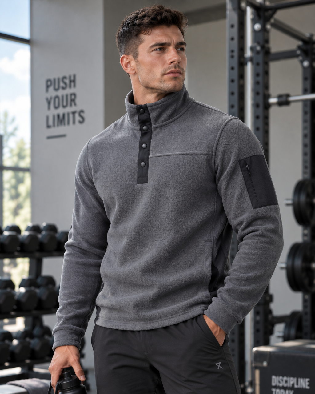 Men’s Snap-Up Fleece Pullover-thumbmail-1