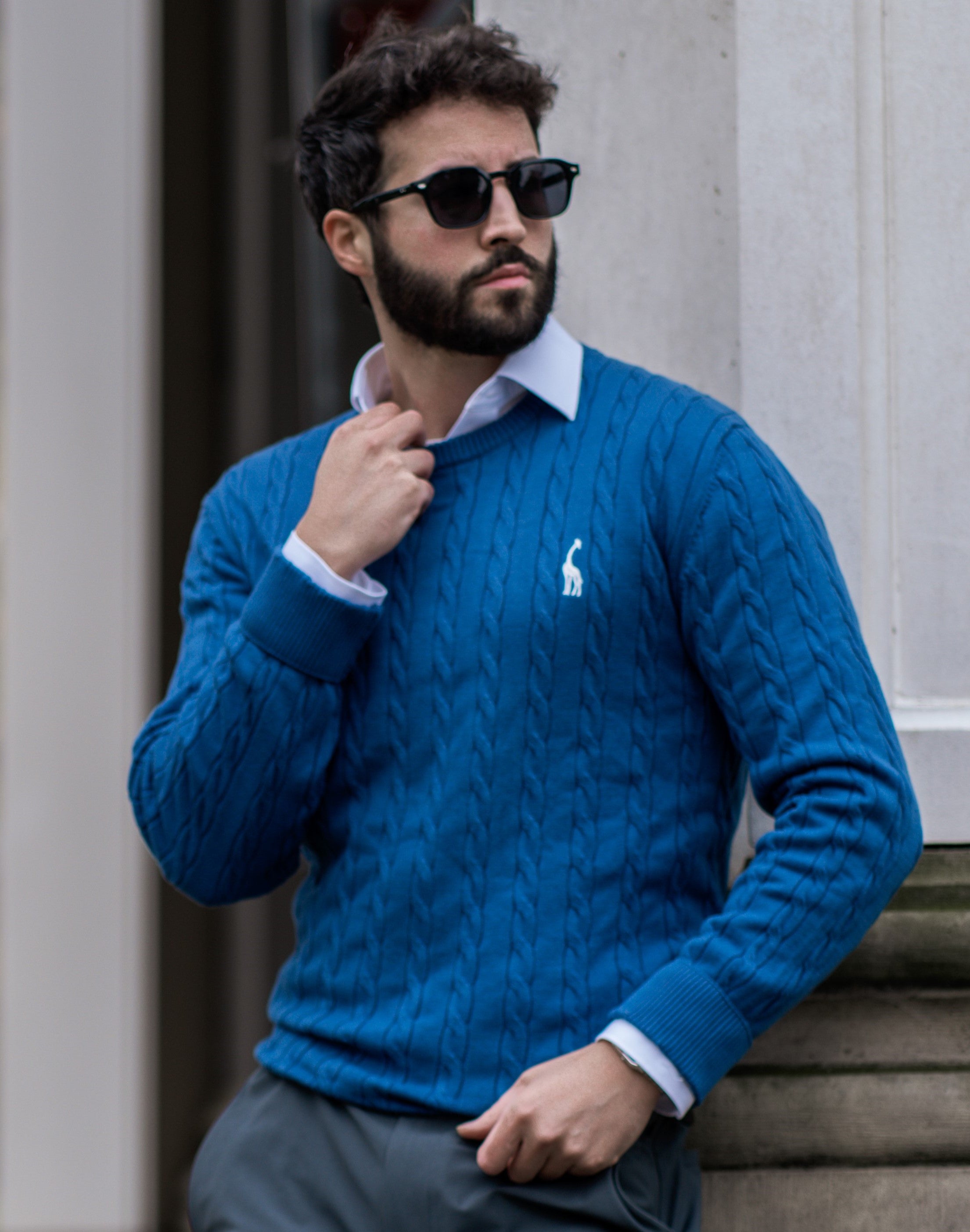 Giraffe Cable Knit Sweater New - Ahaselected