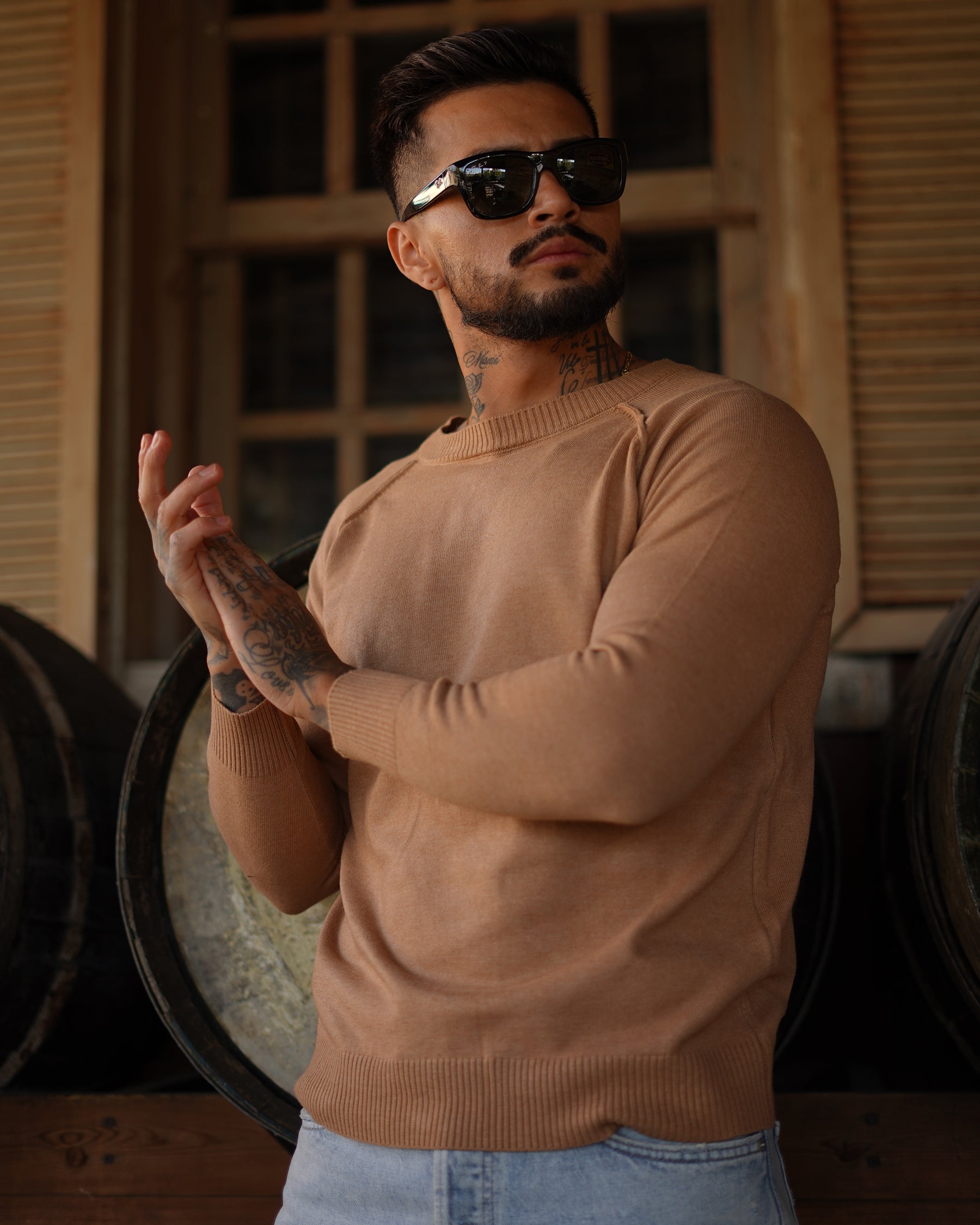 Crewneck Raglan Pullover Sweater - Ahaselected