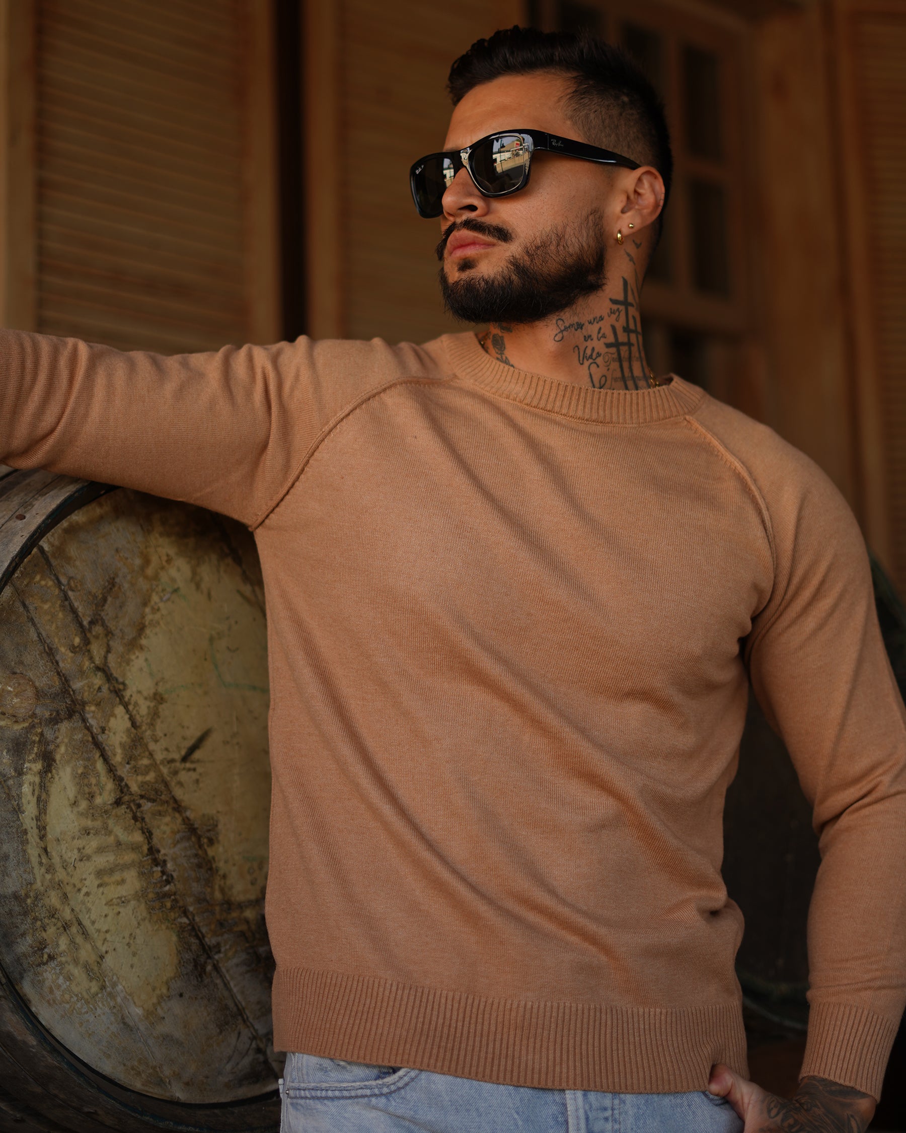 Crewneck Raglan Pullover Sweater - Ahaselected