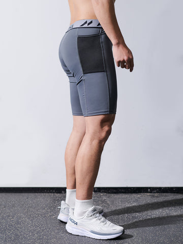 Kompressionsshorts, 9 Zoll, mit Taschen 