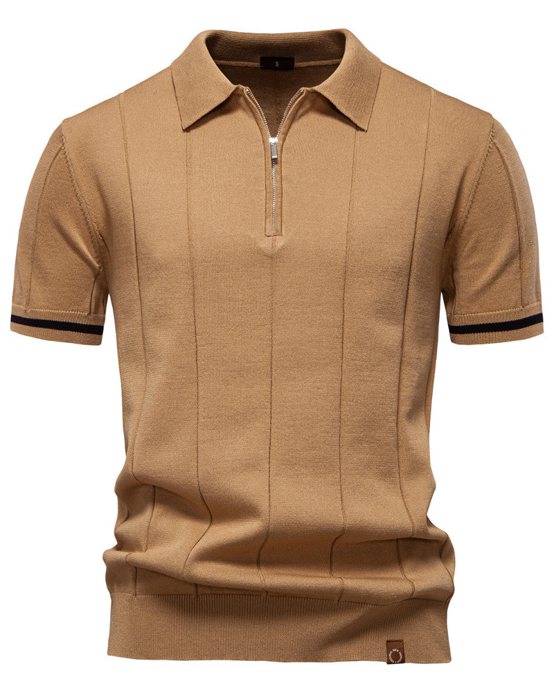 Striped Everyday Polo Knit Shirt - Ahaselected