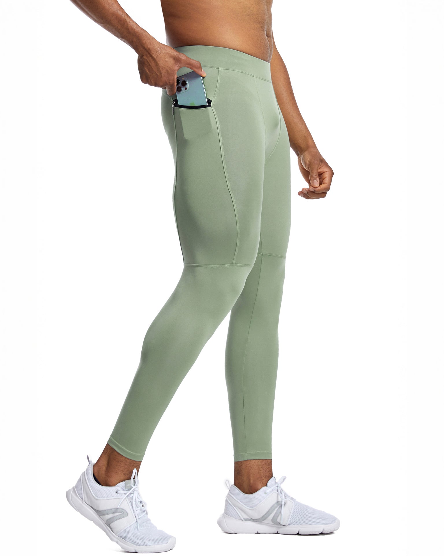 Compression Leggings With Zip Pocket - Ahaselected