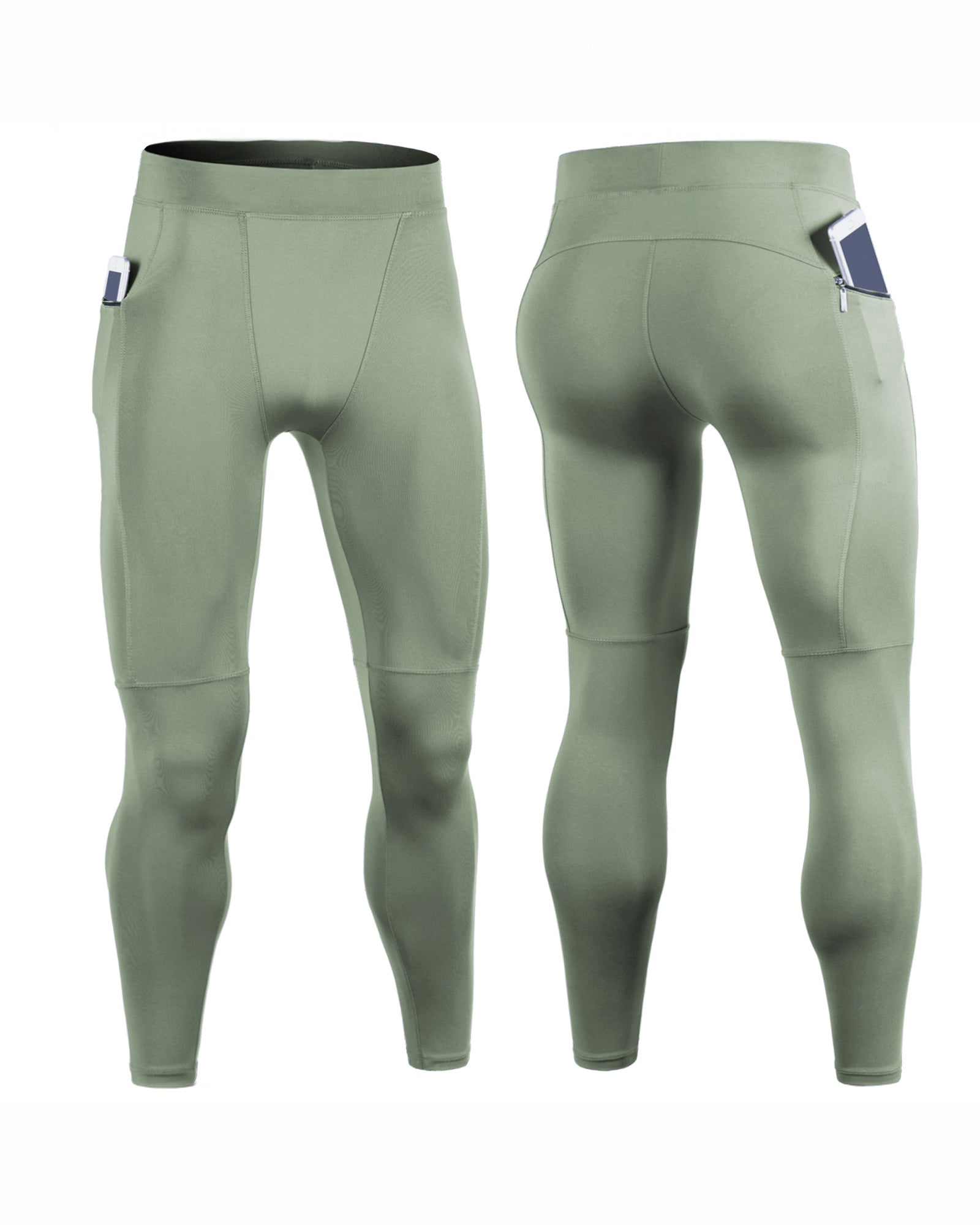 Compression Leggings With Zip Pocket - Ahaselected