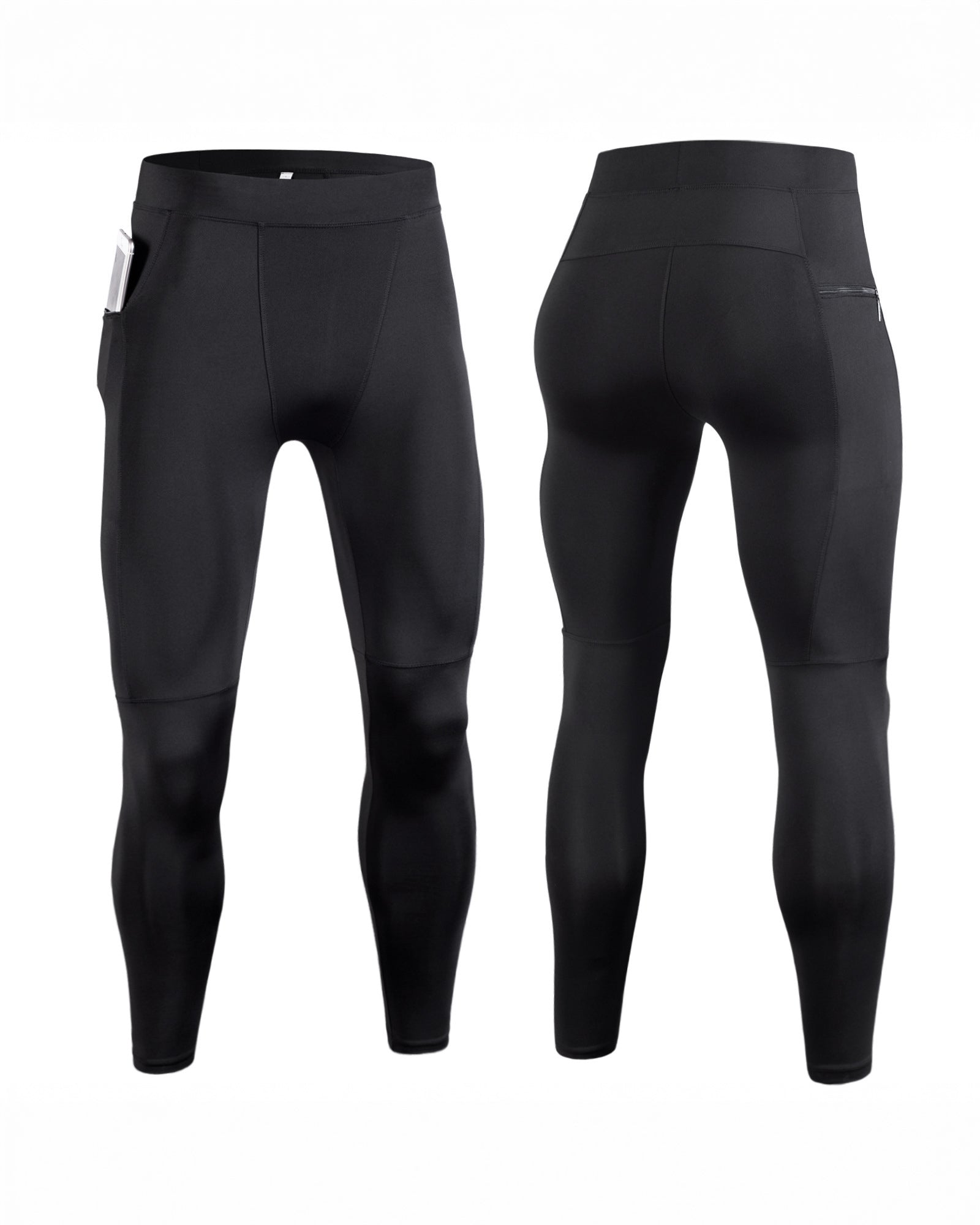 Compression Leggings With Zip Pocket - Ahaselected