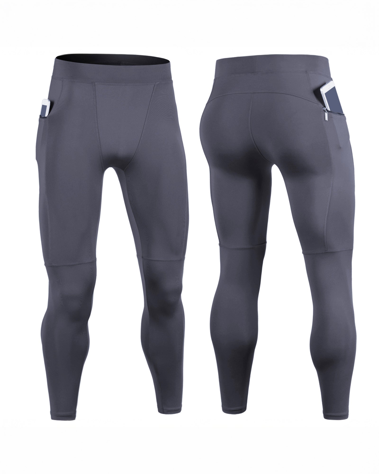 Compression Leggings With Zip Pocket - Ahaselected