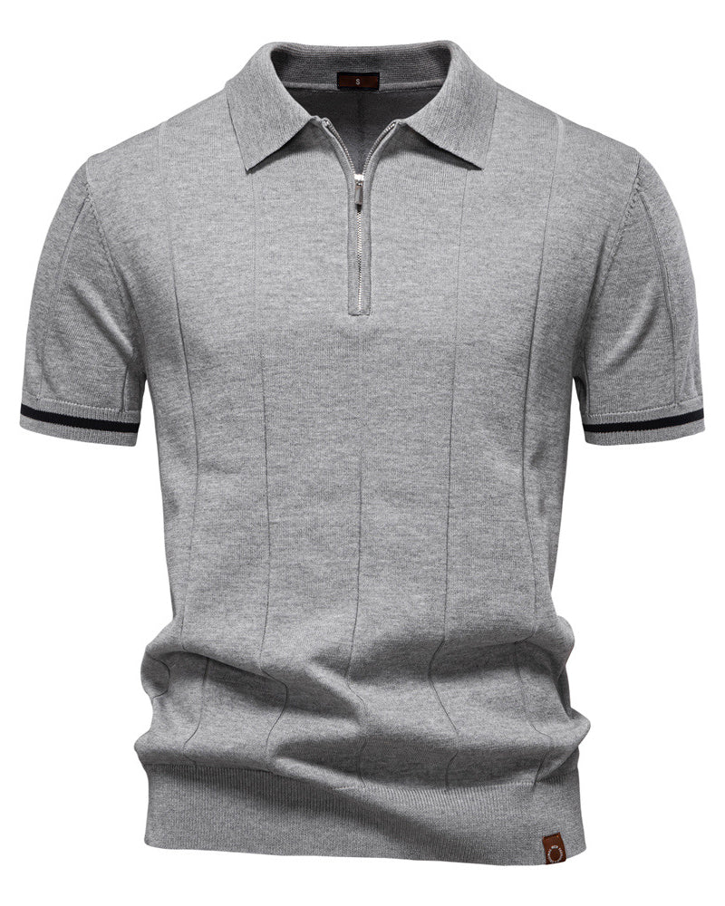 Striped Everyday Polo Knit Shirt - Ahaselected