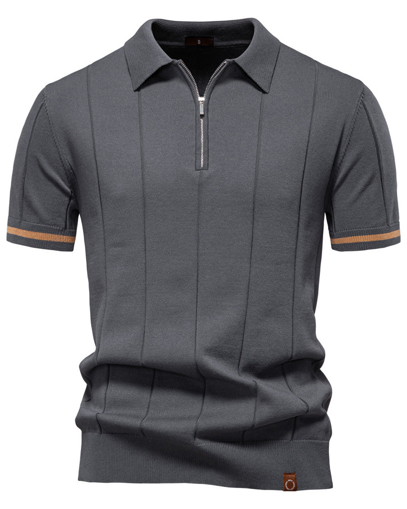 Striped Everyday Polo Knit Shirt - Ahaselected