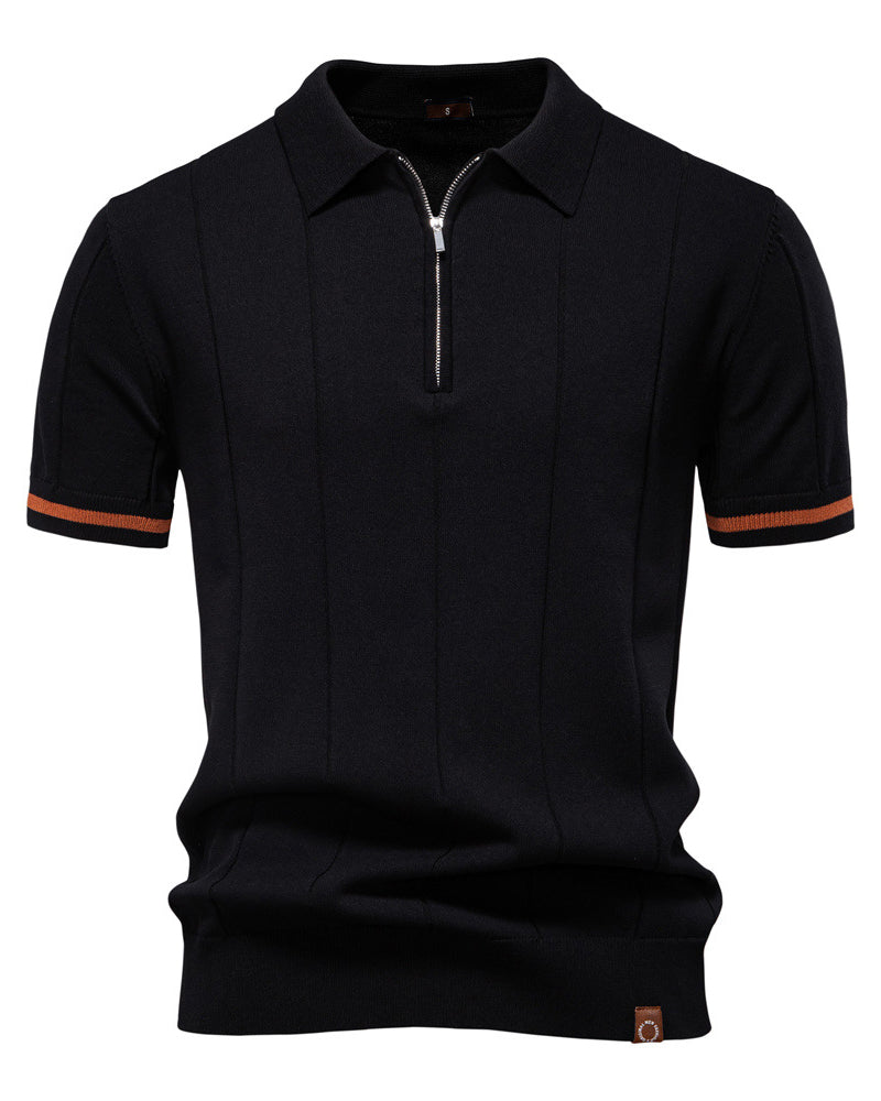 Striped Everyday Polo Knit Shirt - Ahaselected