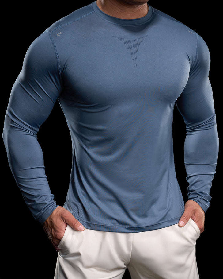 Performance Long Sleeve Tee Crew Neck Quick Dry - Ahaselected