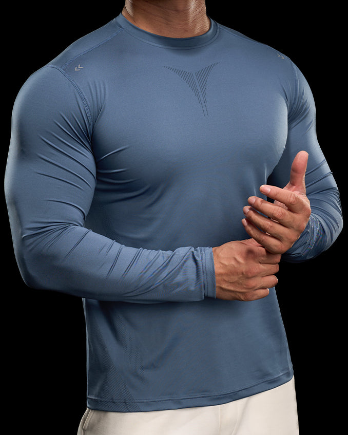 Performance Long Sleeve Tee Crew Neck Quick Dry - Ahaselected