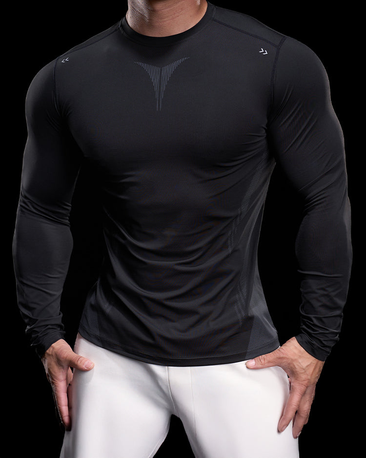 Performance Long Sleeve Tee Crew Neck Quick Dry - Ahaselected