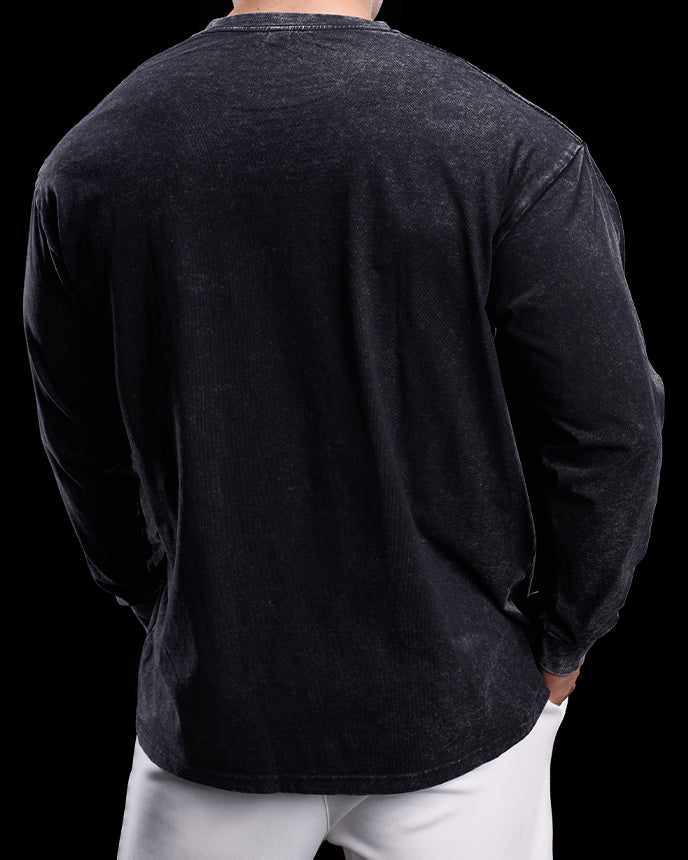 Heritage Washed Crew Long Sleeve Shirt - Ahaselected