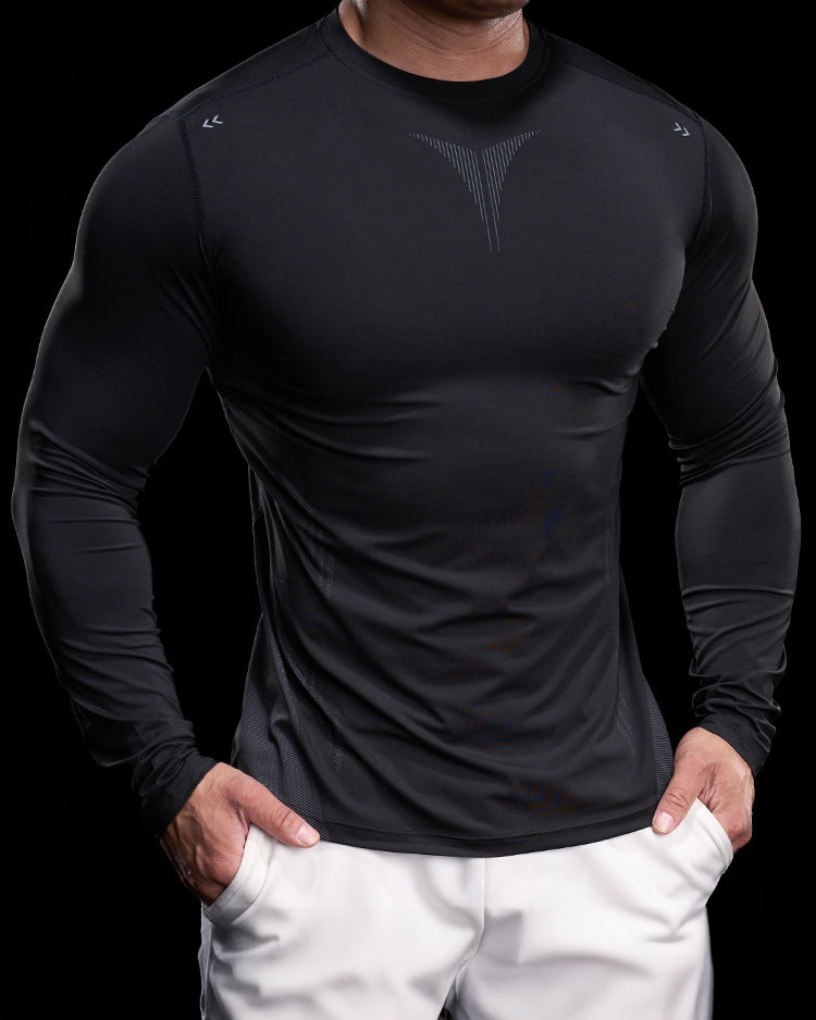 Performance Long Sleeve Tee Crew Neck Quick Dry - Ahaselected