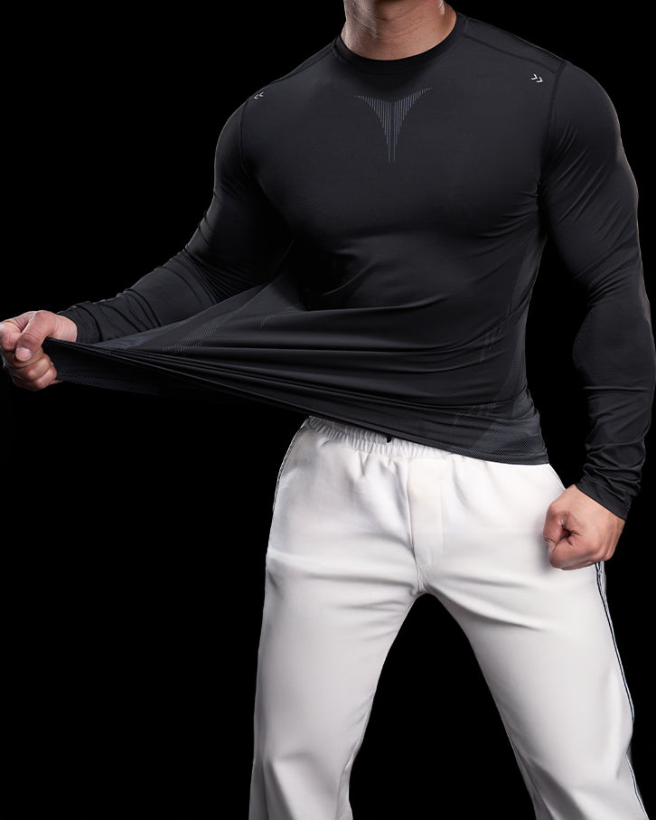 Performance Long Sleeve Tee Crew Neck Quick Dry - Ahaselected