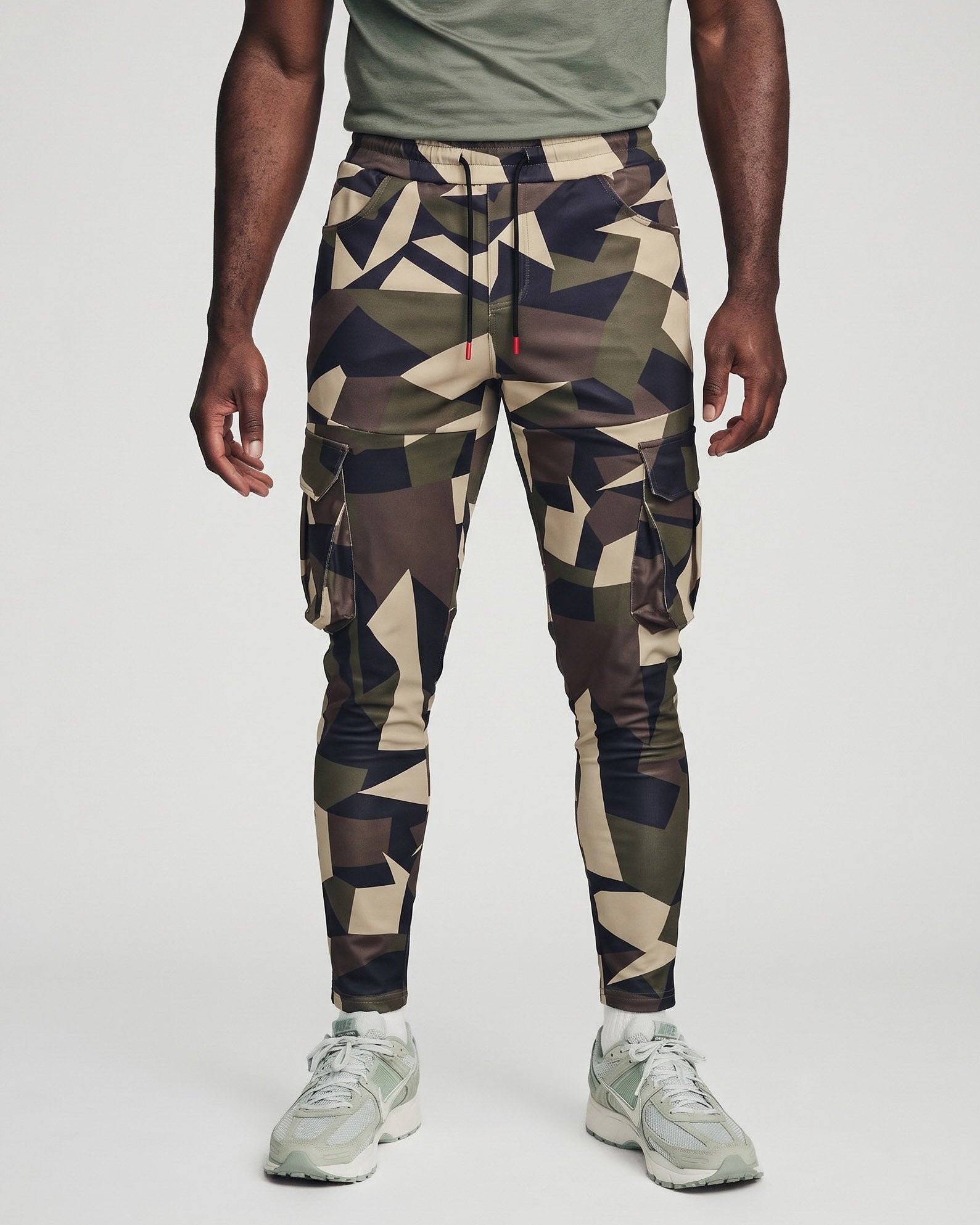 All Season Essential Check Print Cargo Jogger Pants