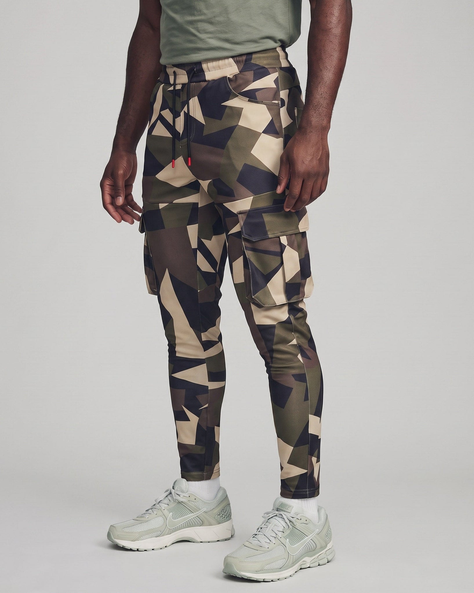 All Season Essential Check Print Cargo Jogger Pants