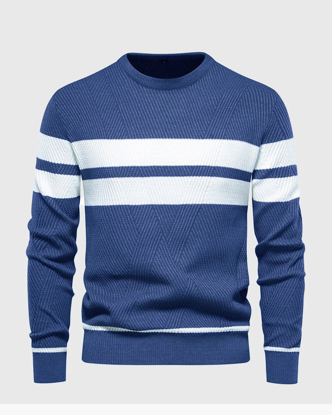 M's Stripe Crewneck Sweater Pullover - Ahaselected