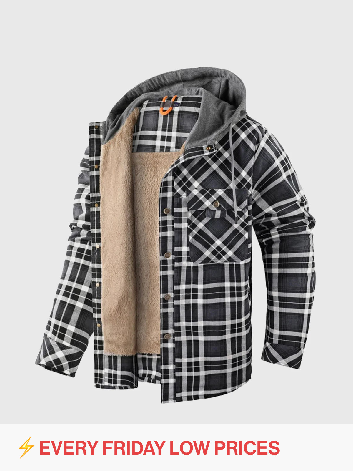 Corduroy Plaid Hooded Sherpa Lined Flannel Jacket - Ahaselected
