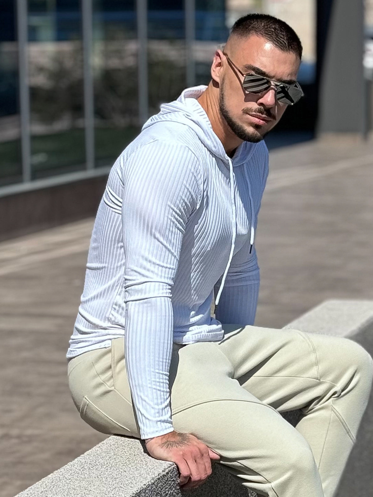 Stretch Rib Jersey Baselayer Hoodie New - Ahaselected
