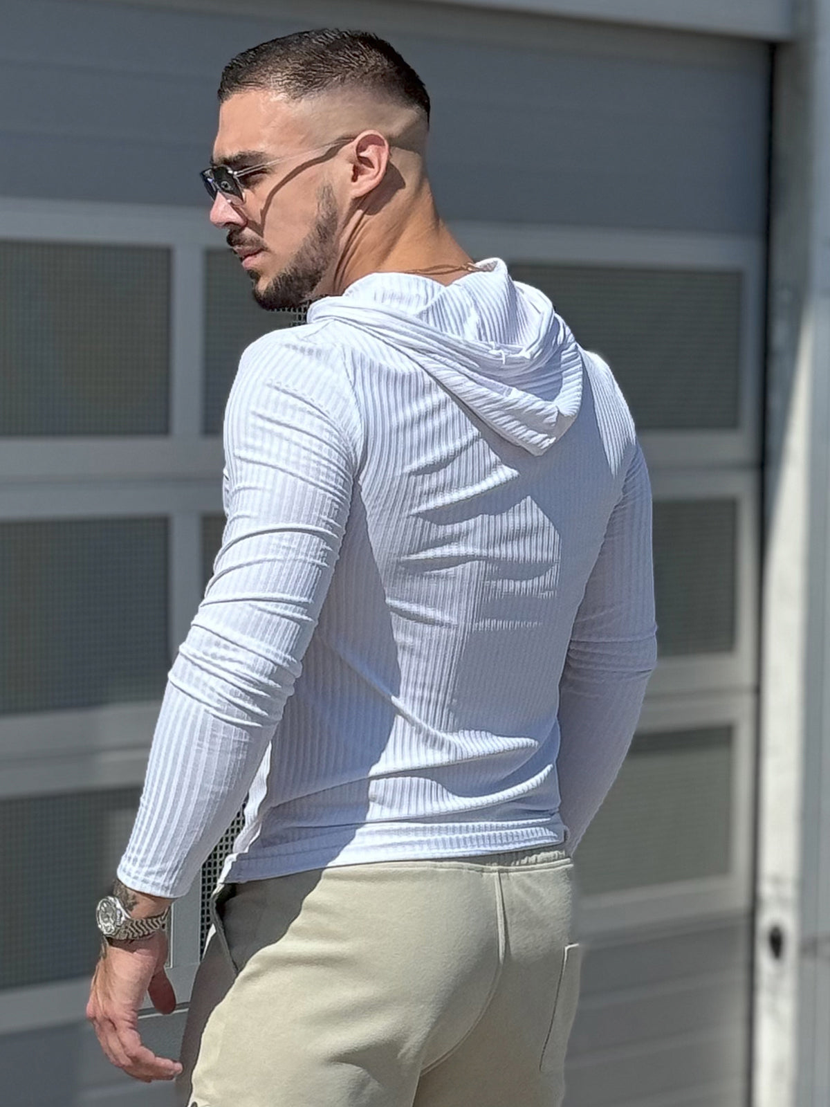 Stretch Rib Jersey Baselayer Hoodie New - Ahaselected