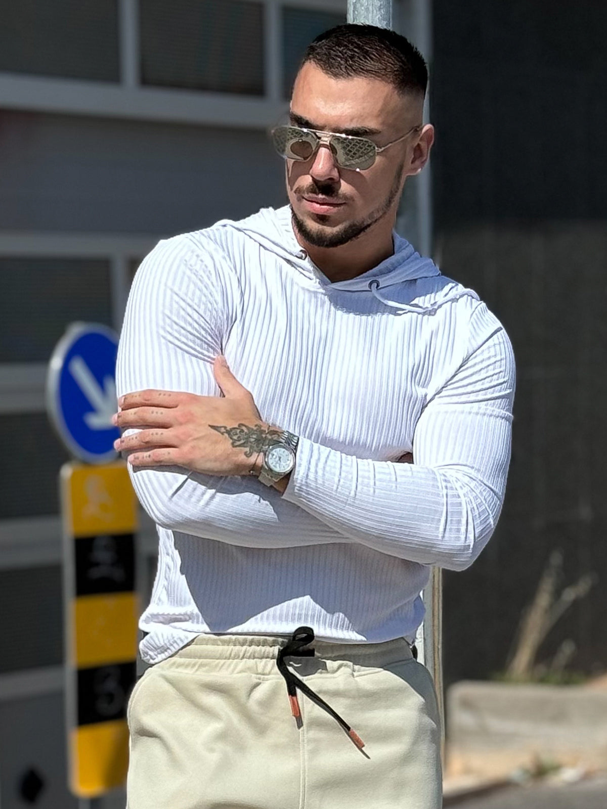 Stretch Rib Jersey Baselayer Hoodie New - Ahaselected