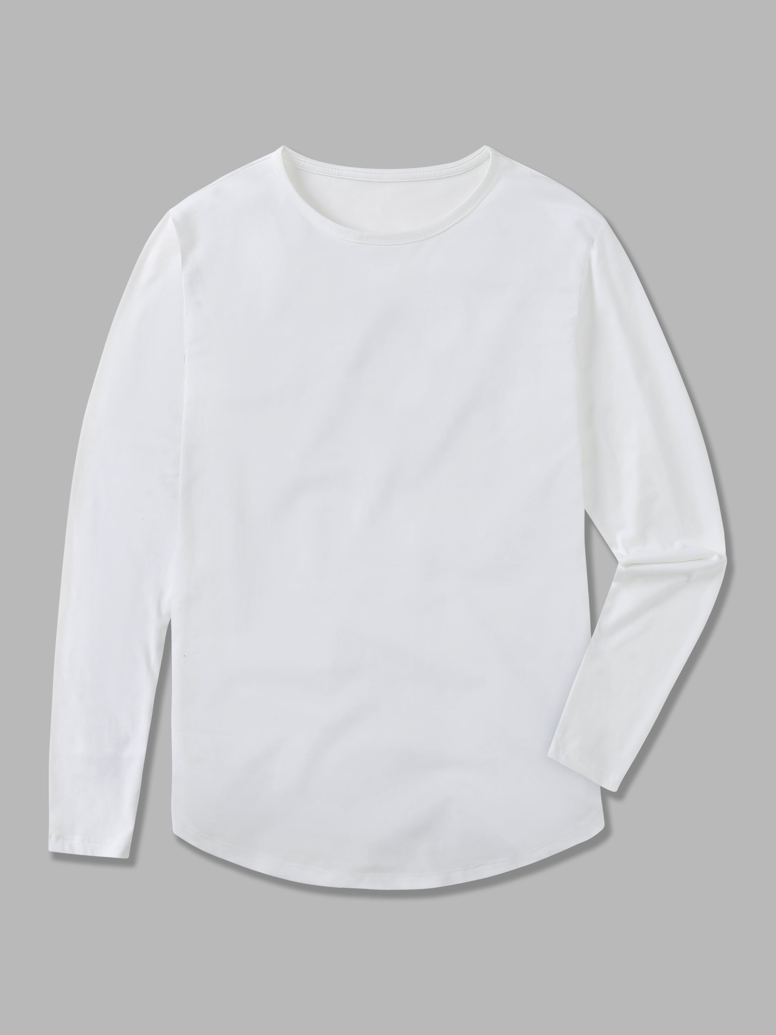 All Day Elite Curve-Hem Tee Stretch Long Sleeve - Ahaselected