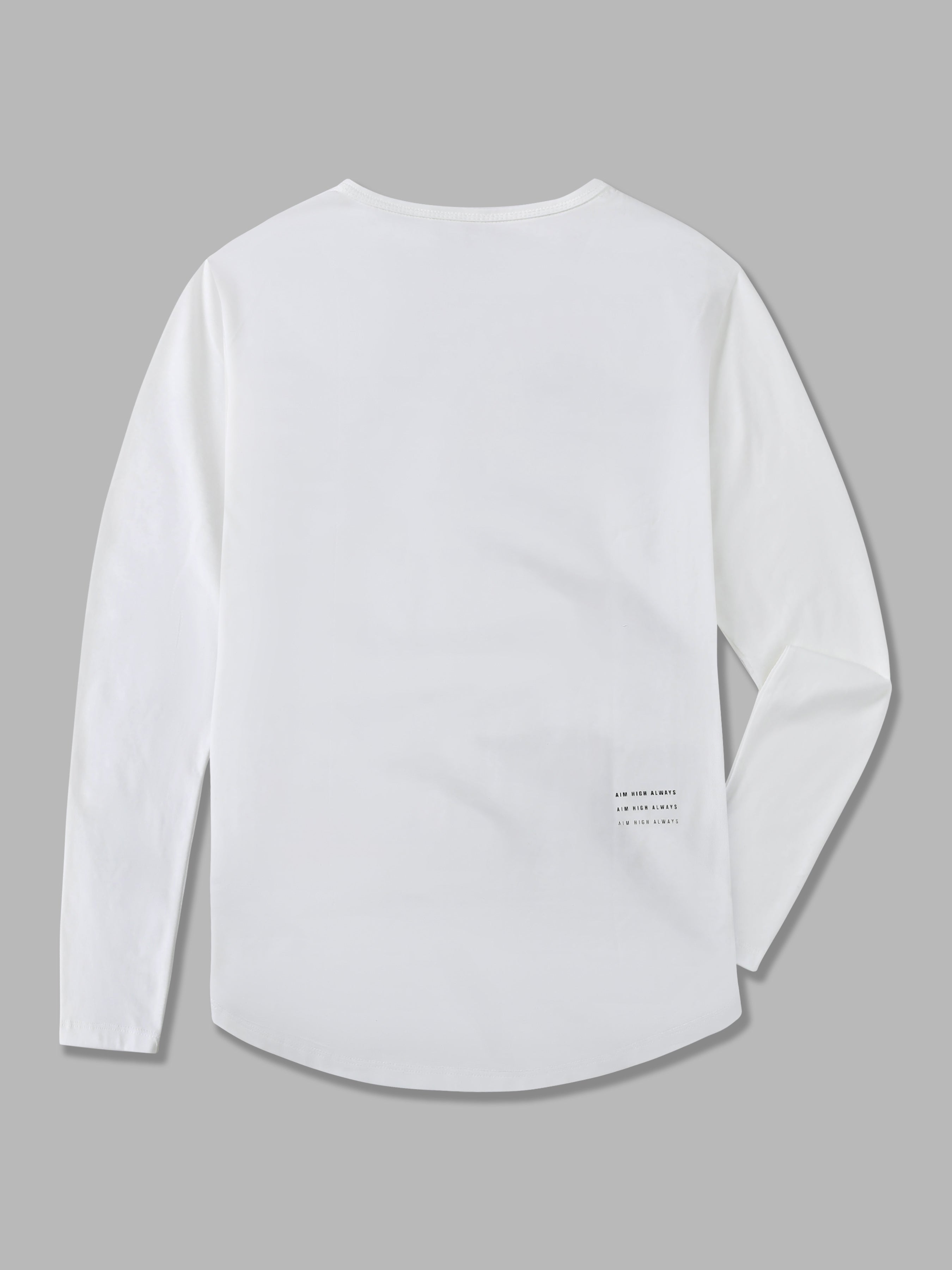 All Day Elite Henley Curve-Hem Long Sleeve - Ahaselected