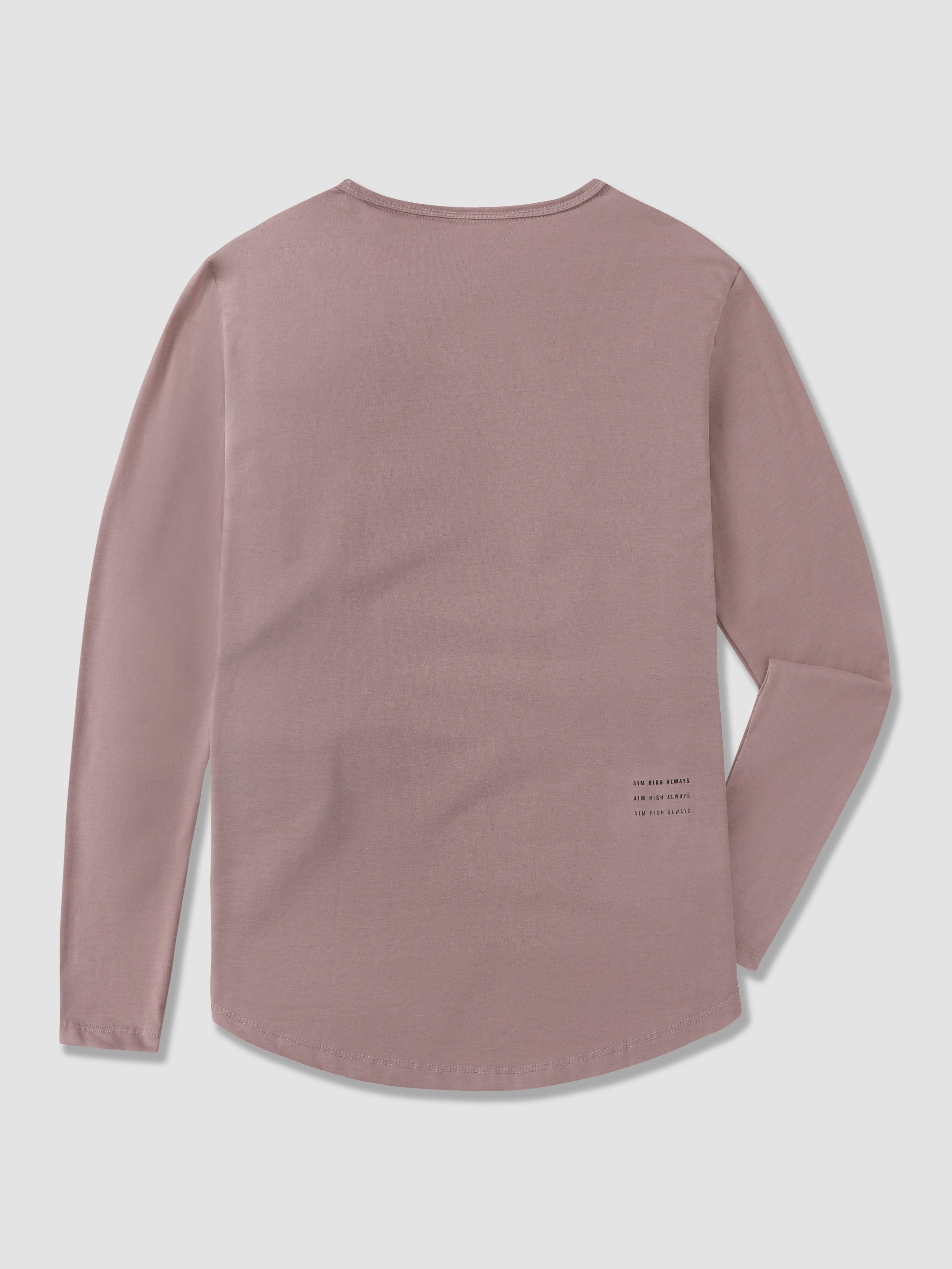 All Day Elite Henley Curve-Hem Long Sleeve - Ahaselected