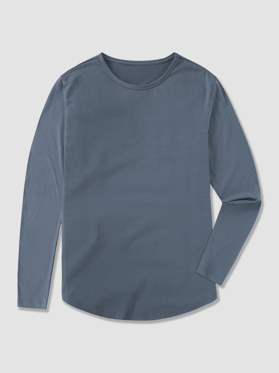 All Day Elite Curve-Hem Tee Stretch Long Sleeve - Ahaselected