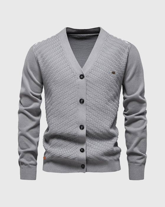 Cardigan aus Korbstrick mit V-Ausschnitt Neu 
