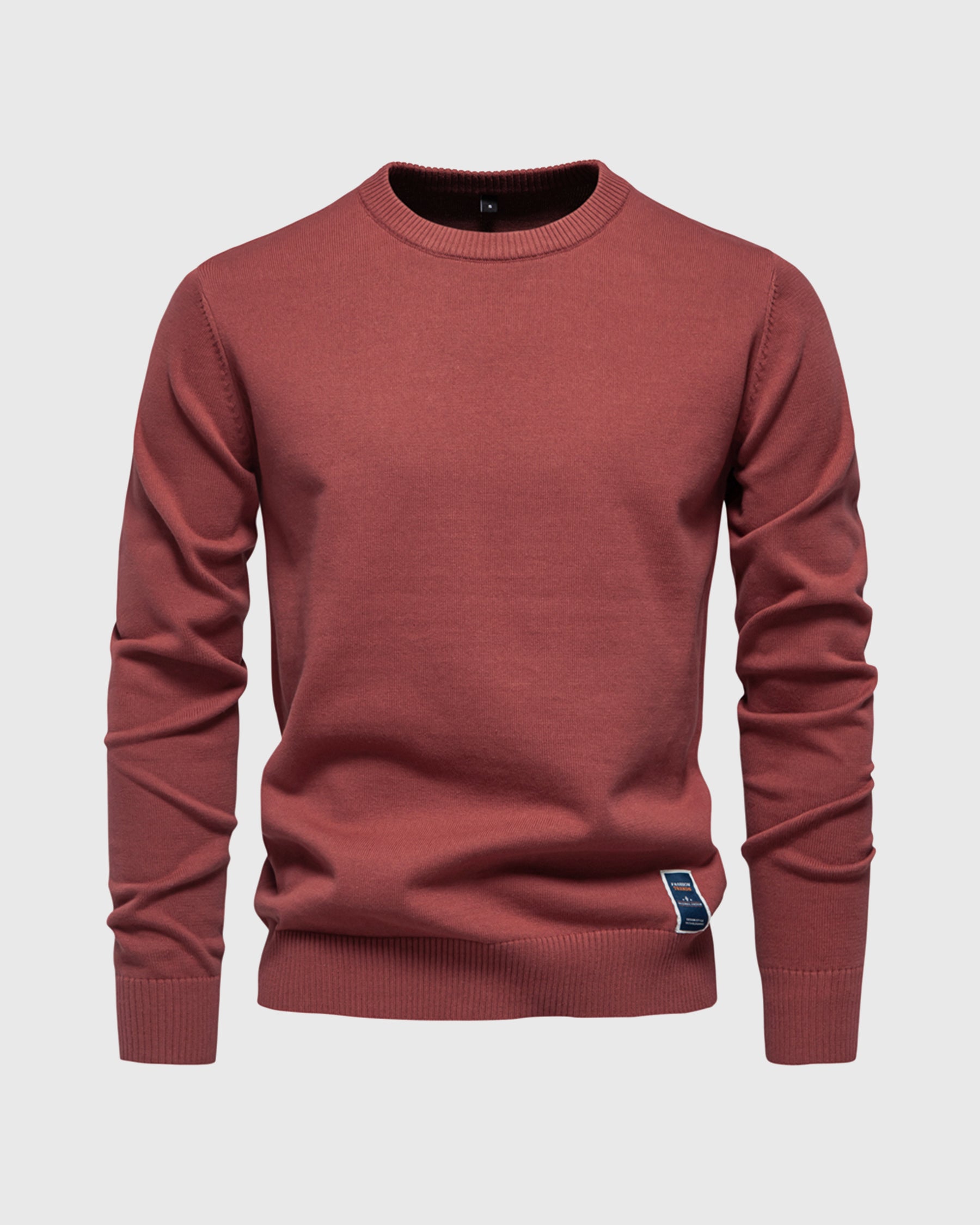 Ribbed Crew Neck Sweater New - Ahaselected