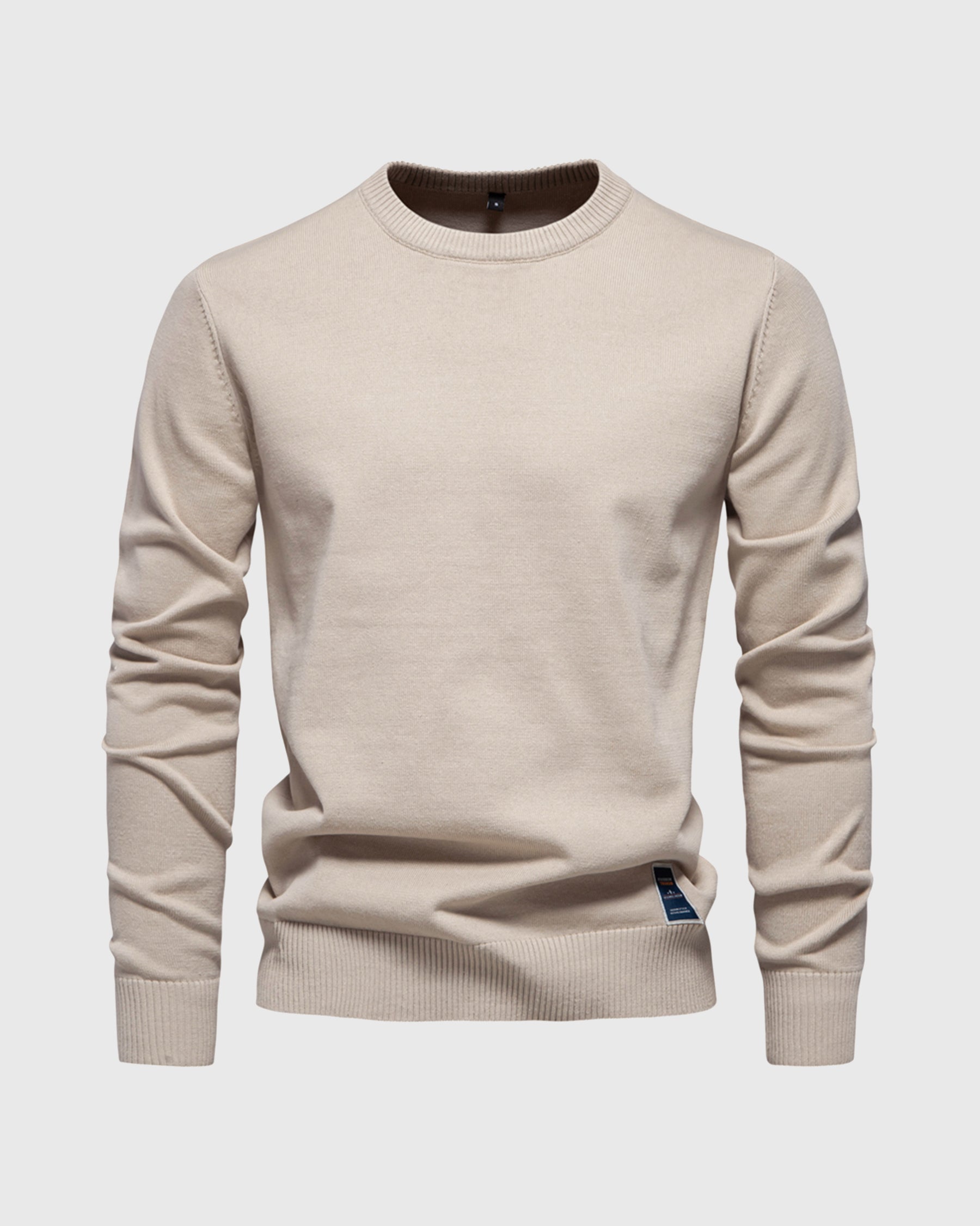 Ribbed Crew Neck Sweater New - Ahaselected