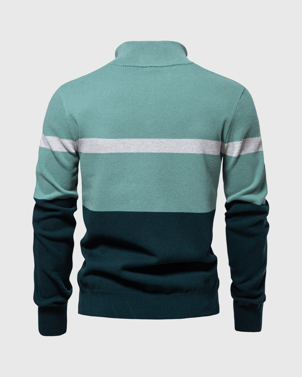 Color-Block Quarter-Zip Sweater New - Ahaselected