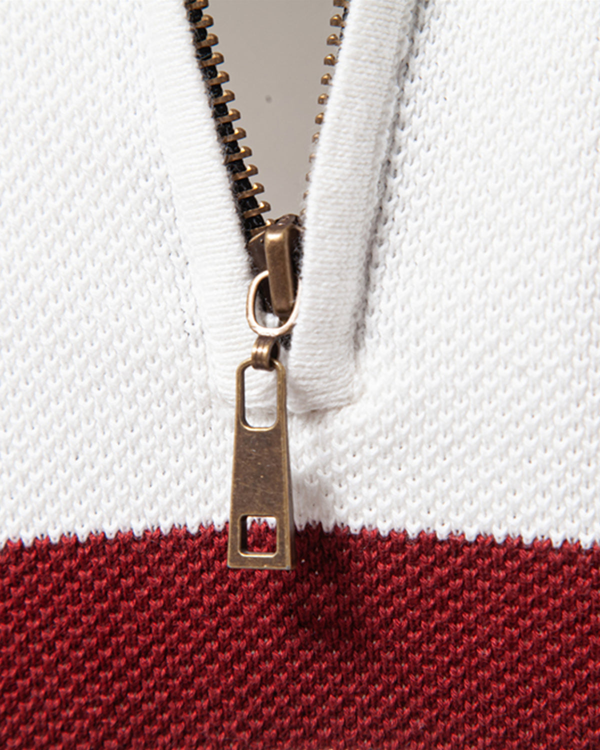 Color-Block Quarter-Zip Sweater New - Ahaselected