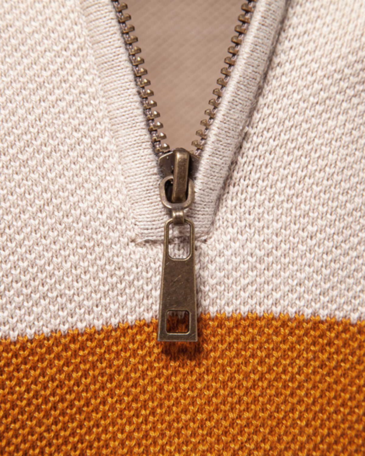 Color-Block Quarter-Zip Sweater New - Ahaselected