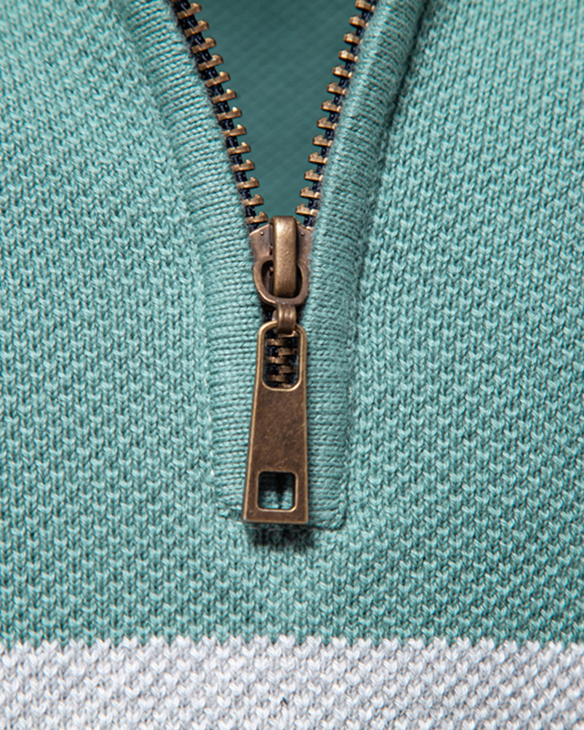 Color-Block Quarter-Zip Sweater New - Ahaselected